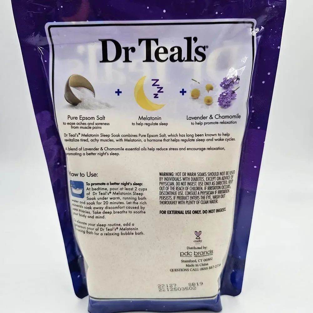 Dr Teal's Bundle Melatonin Sleep Soak w/ Essential Oils Epsom Salt & Body Lotion